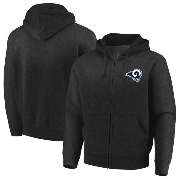 Outstanding Los Angeles Rams Majestic Cap Logo Full Zip Hoodie Black Hurry Exclusive offer Place your order for Rams gear immediately