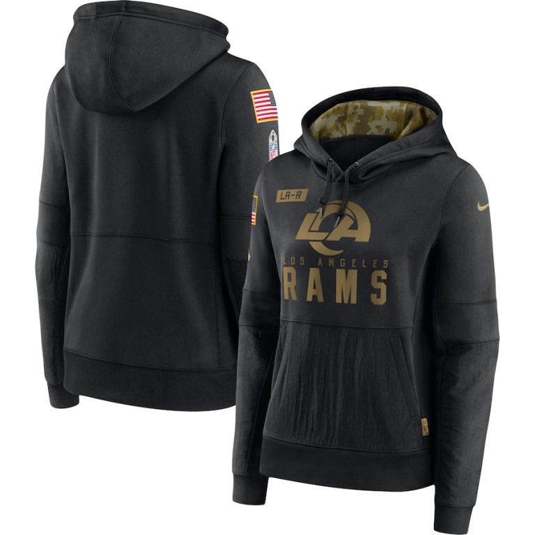 Fantastic Los Angeles Rams Women's 2020 Salute to Service Performance Pullover Hoodie Black Act fast Only a few left Secure your Rams apparel today