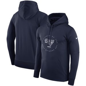 Superb Los Angeles Rams Sideline Property Of Wordmark Logo Performance Pullover Hoodie Navy For a short time available Don't miss your chance to own Rams clothing