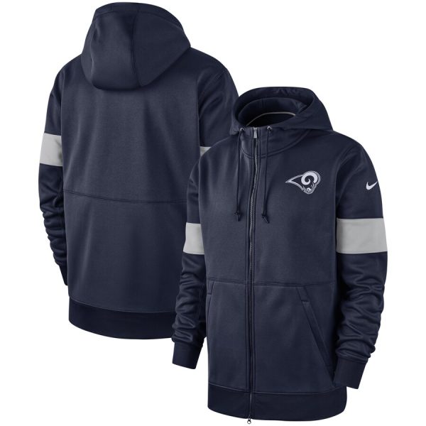 Superb Los Angeles Rams Sideline Performance Full Zip Hoodie Navy Limited stock Order now to show your love for the Rams