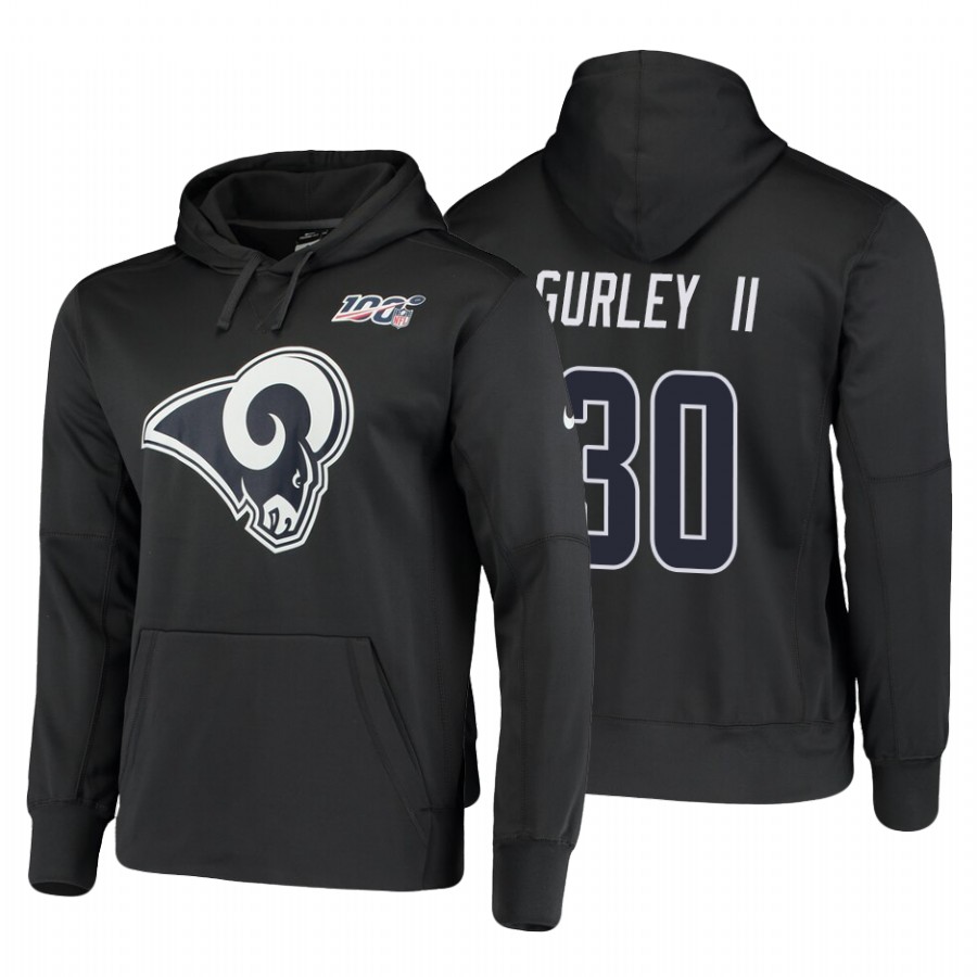 Delightful Los Angeles Rams #30 Todd Gurley II NFL 100 Primary Logo Circuit Name & Number Pullover Hoodie Charcoal Be among the first to own Order your Rams stuff right away