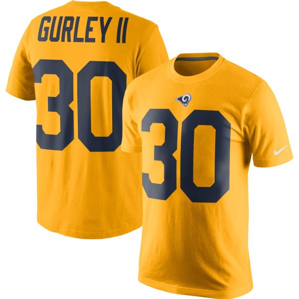 Delightful Los Angeles Rams #30 Todd Gurley II Color Rush 2.0 Name & Number T Shirt Gold Retailers boost your inventory Order these popular Rams products
