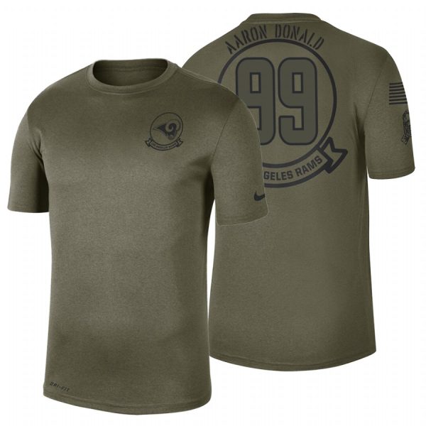 Amazing Los Angeles Rams #99 Aaron Donald Olive 2019 Salute To Service Sideline NFL T Shirt Be among the first to own Order your Rams stuff right away