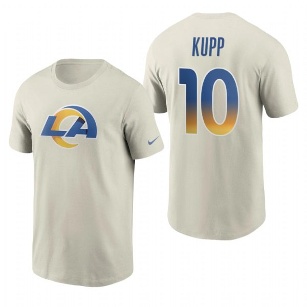 Fantastic Los Angeles Rams #10 Cooper Kupp Men's Cream 2020 Primary Logo NFL T Shirt Limited stock Order now to show your love for the Rams