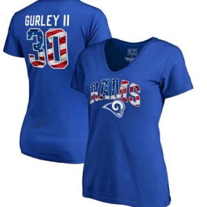 HighQuality Women's Los Angeles Rams #30 Todd Gurley II NFL Pro Line by Fanatics Branded Banner Wave Name & Number T Shirt Royal Be among the first to own Order your Rams stuff right away