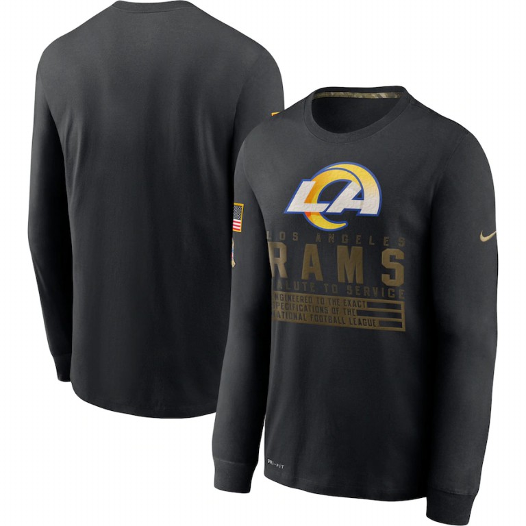 Stunning Los Angeles Rams 2020 Salute to Service Sideline Performance Long Sleeve T Shirt Black Sports enthusiasts Seize the opportunity Order your Rams merchandise