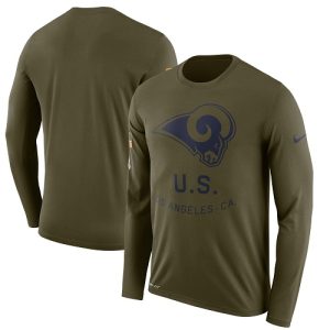 Outstanding Men's Los Angeles Rams Olive Salute to Service Sideline Legend Performance Long Sleeve T Shirt Sports fans this is your chance Order soon to support the Rams