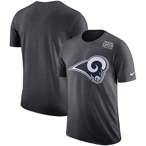 Stunning NFL Men's Los Angeles Rams Anthracite Crucial Catch Tri Blend Performance T Shirt Sports enthusiasts Seize the opportunity Order your Rams merchandise