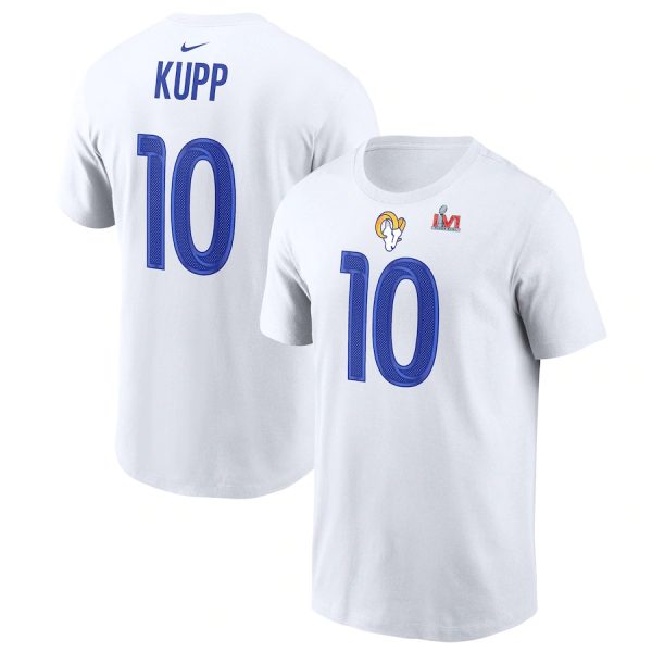 Amazing Los Angeles Rams #10 Cooper Kupp White Men's Super Bowl LVI Bound Name & Number T Shirt Be among the first to own Order your Rams stuff right away