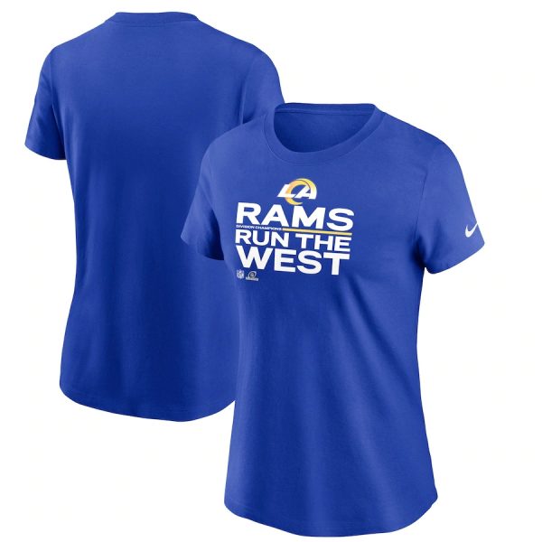 Premium Women's Los Angeles Rams Royal 2021 NFC West Division Champions Trophy Collection T Shirt Collectors this is a must have Add this Rams item to your collection