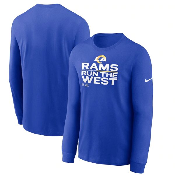 Exceptional Men's Los Angeles Rams Royal 2021 NFC West Division Champions Trophy Collection Long Sleeve T Shirt Sports fans this is your chance Order soon to support the Rams
