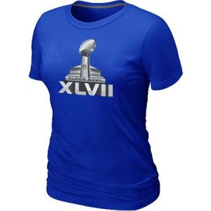Delightful Women's NFL Super Bowl XLVII Logo T Shirt Blue Act fast Only a few left Secure your Rams apparel today