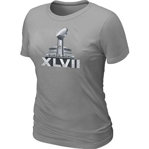 Premium Women's NFL Super Bowl XLVII Logo T Shirt Light Grey Retailers boost your inventory Order these popular Rams products