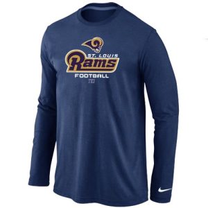 Gorgeous Los Angeles Rams Critical Victory Long Sleeve T Shirt Dark Blue Act fast Only a few left Secure your Rams apparel today