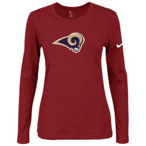 Fantastic Women's  Los Angeles Rams Of The City Long Sleeve Tri Blend NFL T Shirt Red Act fast Only a few left Secure your Rams apparel today