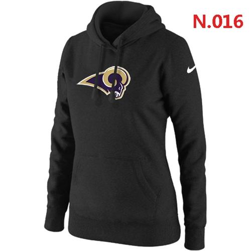 Exceptional Women's Los Angeles Rams Logo Pullover Hoodie Black Limited stock Order now to show your love for the Rams