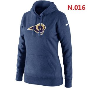 Gorgeous Women's Los Angeles Rams Logo Pullover Hoodie Dark Blue For a short time available Don't miss your chance to own Rams clothing