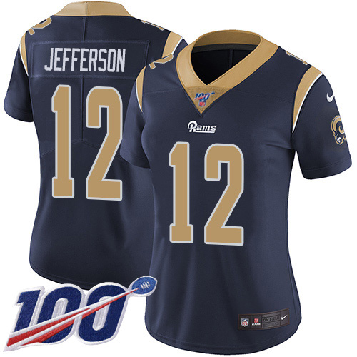 Outstanding Rams #12 Van Jefferson Navy Blue Team Color Women's Stitched NFL 100th Season Vapor Untouchable Limited Jersey Be among the first to own Order your Rams stuff right away