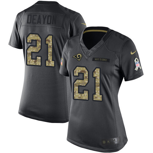 Exceptional Rams #21 Donte Deayon Black Women's Stitched NFL Limited 2016 Salute to Service Jersey Sports fans this is your chance Order soon to support the Rams
