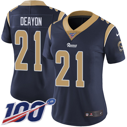 Outstanding Rams #21 Donte Deayon Navy Blue Team Color Women's Stitched NFL 100th Season Vapor Untouchable Limited Jersey Limited stock Order now to show your love for the Rams