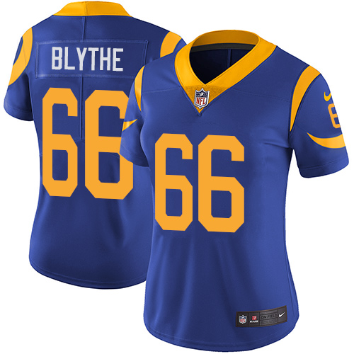 Delightful Rams #66 Austin Blythe Royal Blue Alternate Women's Stitched NFL Vapor Untouchable Limited Jersey Sports fans this is your chance Order soon to support the Rams