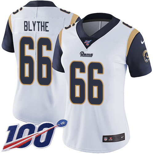 Premium Rams #66 Austin Blythe White Women's Stitched NFL 100th Season Vapor Untouchable Limited Jersey Limited stock Order now to show your love for the Rams