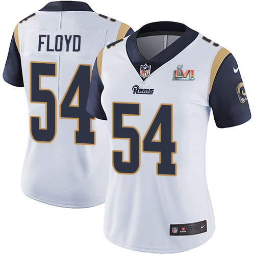 Delightful Rams #54 Leonard Floyd White Super Bowl LVI Patch Women's Stitched NFL Vapor Untouchable Limited Jersey Act fast Only a few left Secure your Rams apparel today