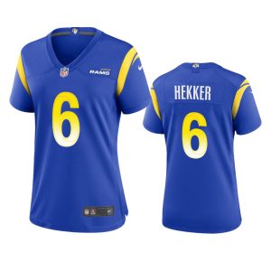 Gorgeous Los Angeles Rams #6 Johnny Hekker Women's Game NFL Jersey Royal Sports enthusiasts Seize the opportunity Order your Rams merchandise