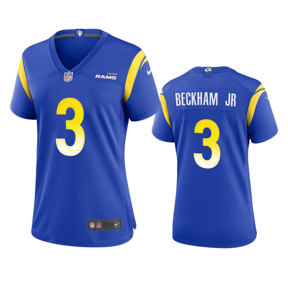 Outstanding Los Angeles Rams #3 Odell Beckham Jr. Women's Game NFL Jersey Royal With high demand Order now to wear your Rams pride