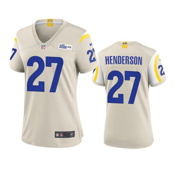 Delightful Los Angeles Rams #27 Darrell Henderson Women's Game NFL Jersey Bone Collectors this is a must have Add this Rams item to your collection