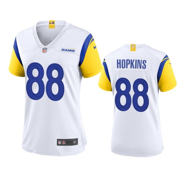 HighQuality Los Angeles Rams #88 Brycen Hopkins Women's Alternate Game NFL Jersey White Limited stock Order now to show your love for the Rams