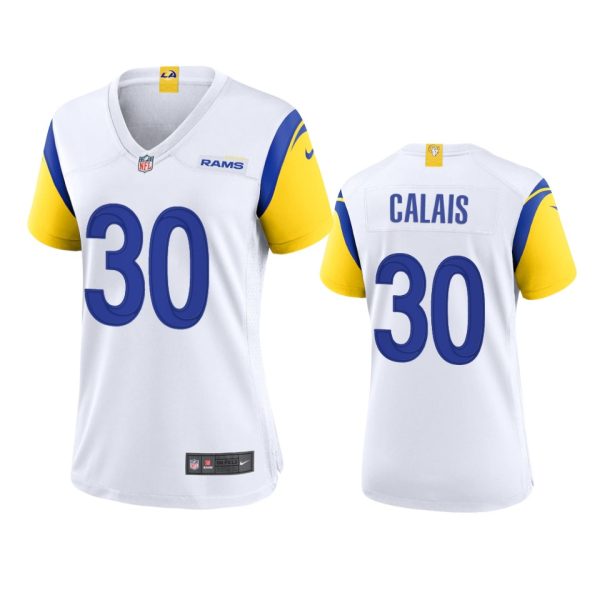 Delightful Los Angeles Rams #30 Raymond Calais Women's Alternate Game NFL Jersey White With high demand Order now to wear your Rams pride