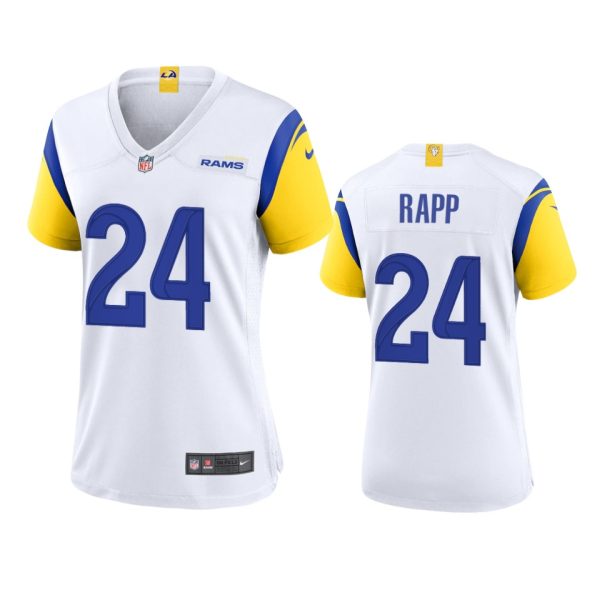 Exceptional Los Angeles Rams #24 Taylor Rapp Women's Alternate Game NFL Jersey White For a short time available Don't miss your chance to own Rams clothing