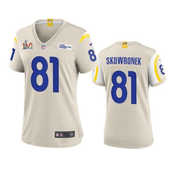 Exceptional Los Angeles Rams #81 Ben Skowronek Women's Super Bowl LVI Patch Game NFL Jersey Bone With high demand Order now to wear your Rams pride