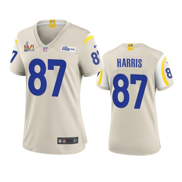 Outstanding Los Angeles Rams #87 Jacob Harris Women's Super Bowl LVI Patch Game NFL Jersey Bone Retailers boost your inventory Order these popular Rams products