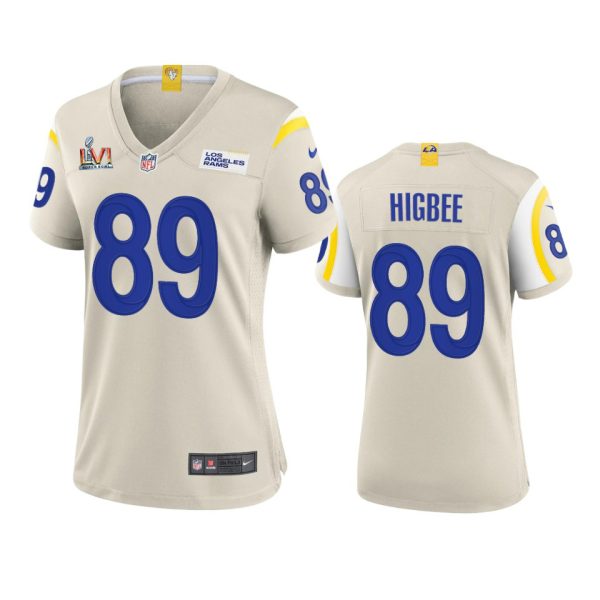 Fantastic Los Angeles Rams #89 Tyler Higbee Women's Super Bowl LVI Patch Game NFL Jersey Bone Sports fans this is your chance Order soon to support the Rams