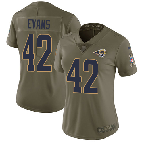 Amazing Rams #42 Ethan Evans Olive Women's Stitched NFL Limited 2017 Salute to Service Jersey Hurry Exclusive offer Place your order for Rams gear immediately