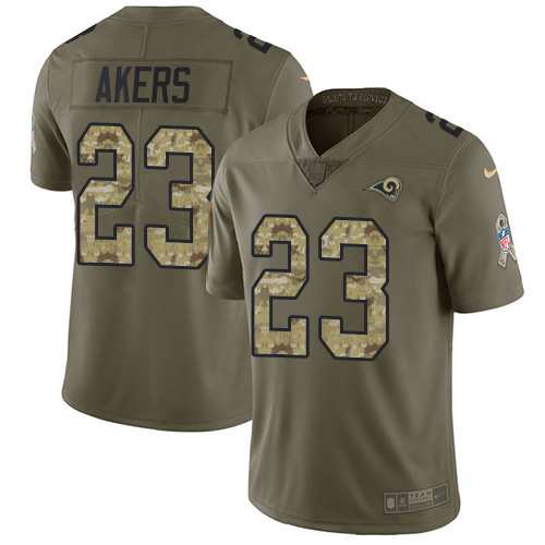 Superb Rams #23 Cam Akers Olive/Camo Youth Stitched NFL Limited 2017 Salute To Service Jersey Retailers boost your inventory Order these popular Rams products