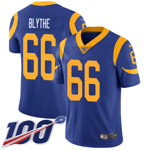 Stunning Rams #66 Austin Blythe Royal Blue Alternate Youth Stitched NFL 100th Season Vapor Untouchable Limited Jersey With high demand Order now to wear your Rams pride
