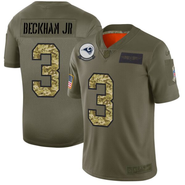 HighQuality Rams #3 Odell Beckham Jr. Camo Youth Stitched NFL Limited 2019 Salute To Service Jersey Collectors this is a must have Add this Rams item to your collection