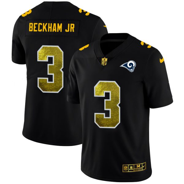 Amazing Los Angeles Rams #3 Odell Beckham Jr. Men's Black Golden Sequin Vapor Limited NFL Jersey Hurry Exclusive offer Place your order for Rams gear immediately