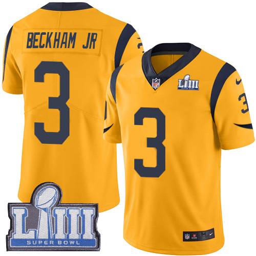 Fantastic Rams #3 Odell Beckham Jr. Gold Super Bowl LIII Bound Men's Stitched NFL Limited Rush Jersey Hurry Exclusive offer Place your order for Rams gear immediately