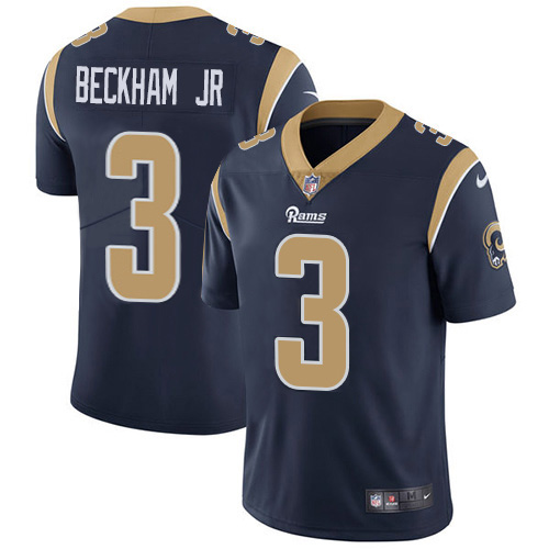 Premium Rams #3 Odell Beckham Jr. Navy Blue Team Color Men's Stitched NFL Vapor Untouchable Limited Jersey Sports fans this is your chance Order soon to support the Rams