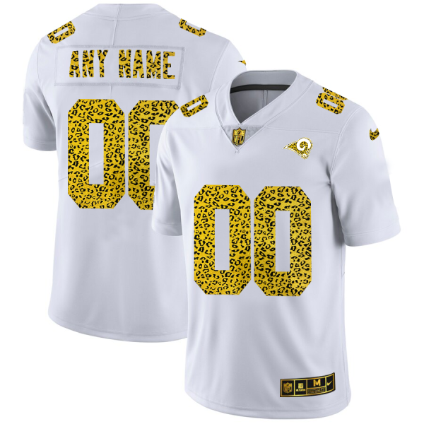 Exceptional Los Angeles Rams Custom Men's Flocked Leopard Print Vapor Limited NFL Jersey White Act fast Only a few left Secure your Rams apparel today