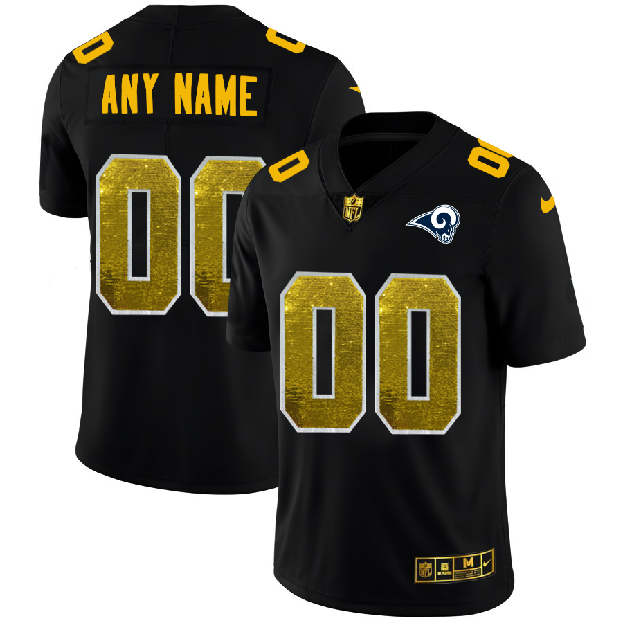 Outstanding Los Angeles Rams Custom Men's Black Golden Sequin Vapor Limited NFL Jersey Sports fans this is your chance Order soon to support the Rams