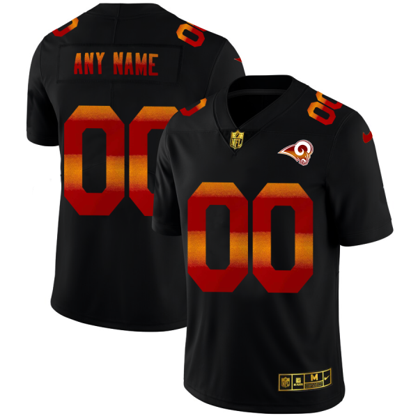 Gorgeous Los Angeles Rams Custom Men's Black Red Orange Stripe Vapor Limited NFL Jersey Be among the first to own Order your Rams stuff right away