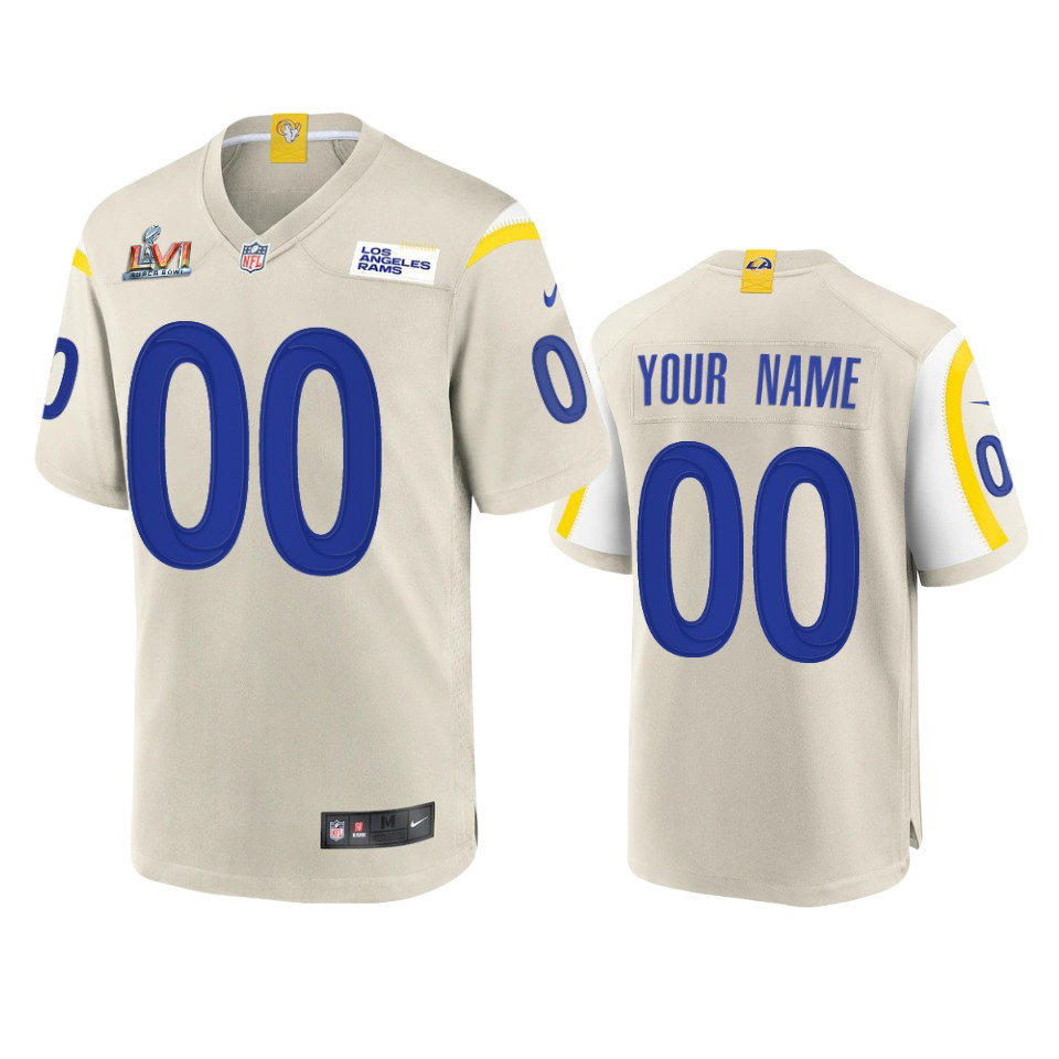 Gorgeous Los Angeles Rams Custom Super Bowl LVI Patch Game NFL Jersey Bone Sports enthusiasts Seize the opportunity Order your Rams merchandise
