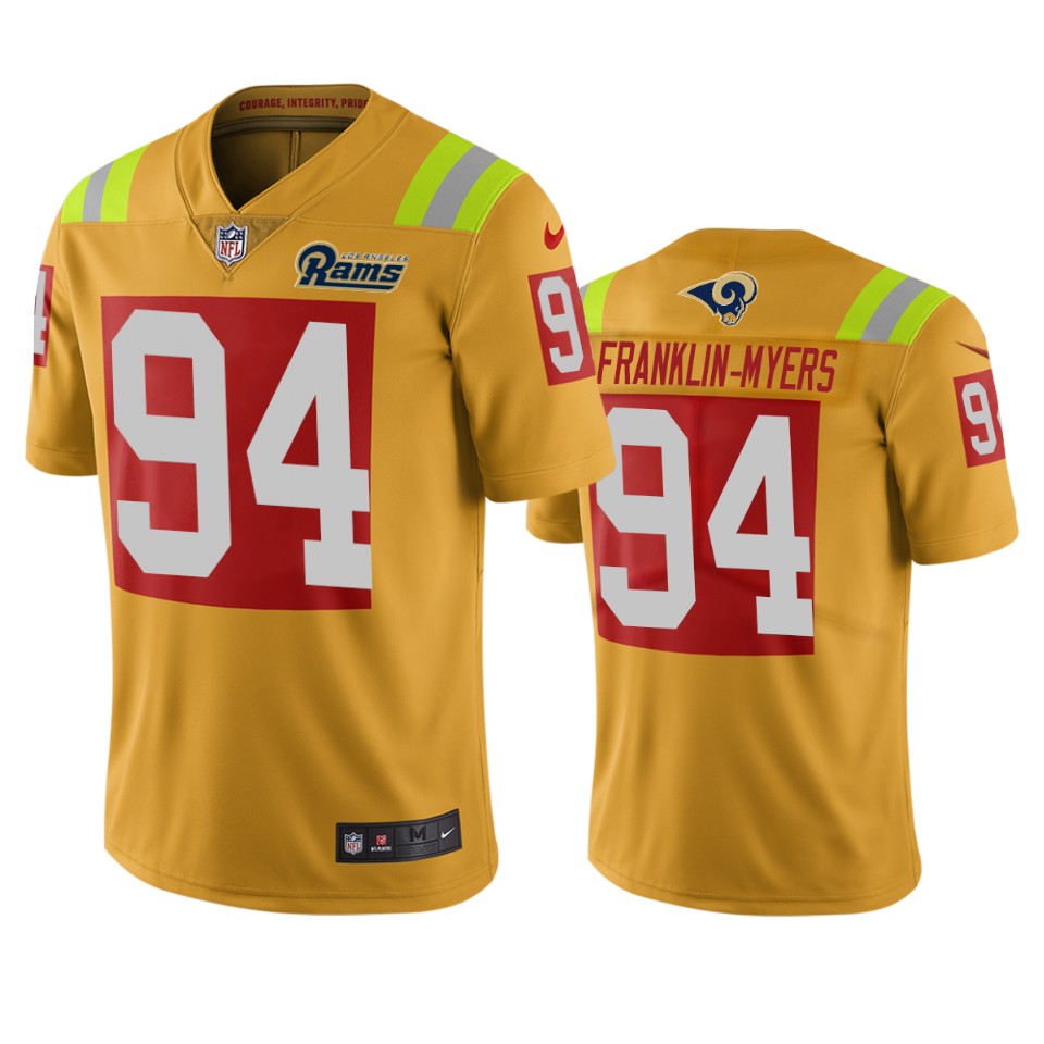 Superb Los Angeles Rams #94 John Franklin Myers Gold Vapor Limited City Edition NFL Jersey Retailers boost your inventory Order these popular Rams products