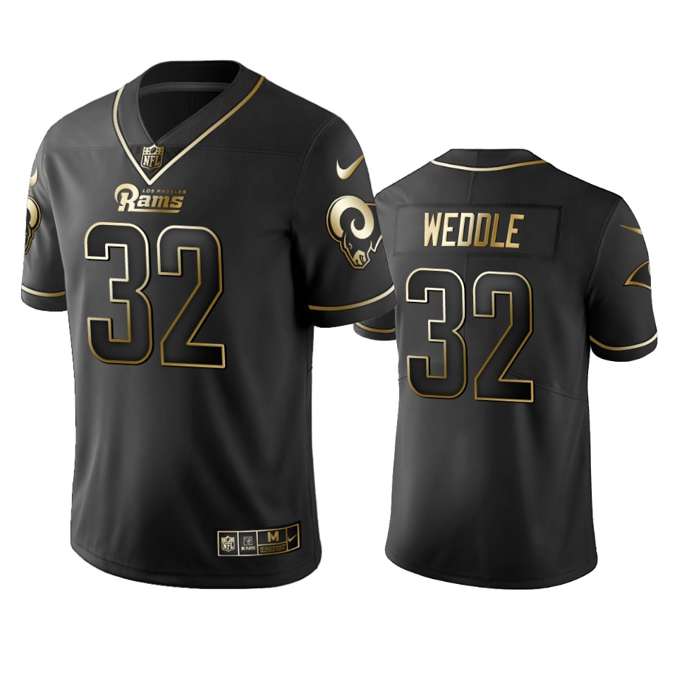 Fantastic Rams #32 Eric Weddle Black Golden Limited Edition Stitched NFL Jersey Sports fans this is your chance Order soon to support the Rams