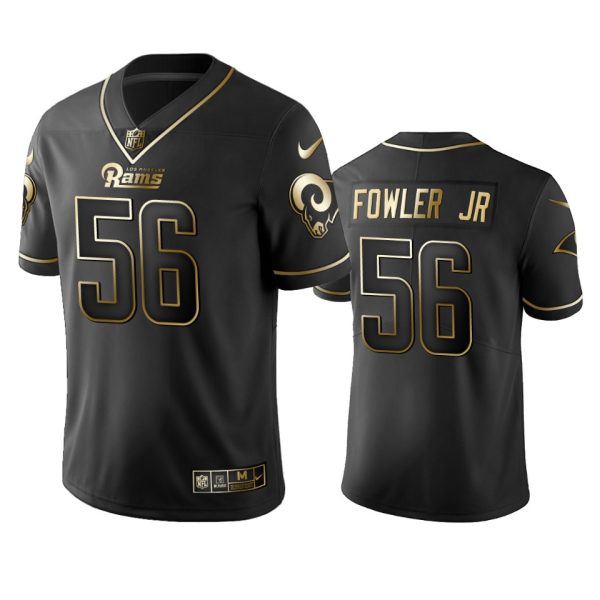 Exceptional Rams #56 Dante Fowler Jr Black Golden Limited Edition Stitched NFL Jersey Act fast Only a few left Secure your Rams apparel today